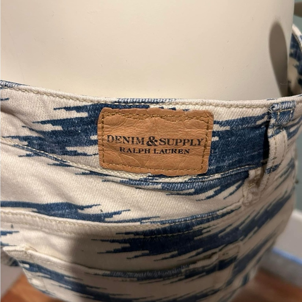 Denim & Supply Ralph Lauren Blue and Cream Patterned Skinny Pants - Picture 5 of 5